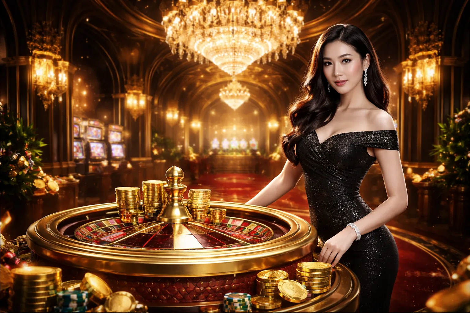 Sảnh Live Casino HM88 với dealer xinh đẹp và người chơi